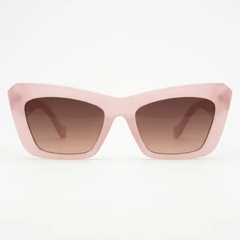 Pink Cat Eye Sunglasses for Women with Gold Detail
