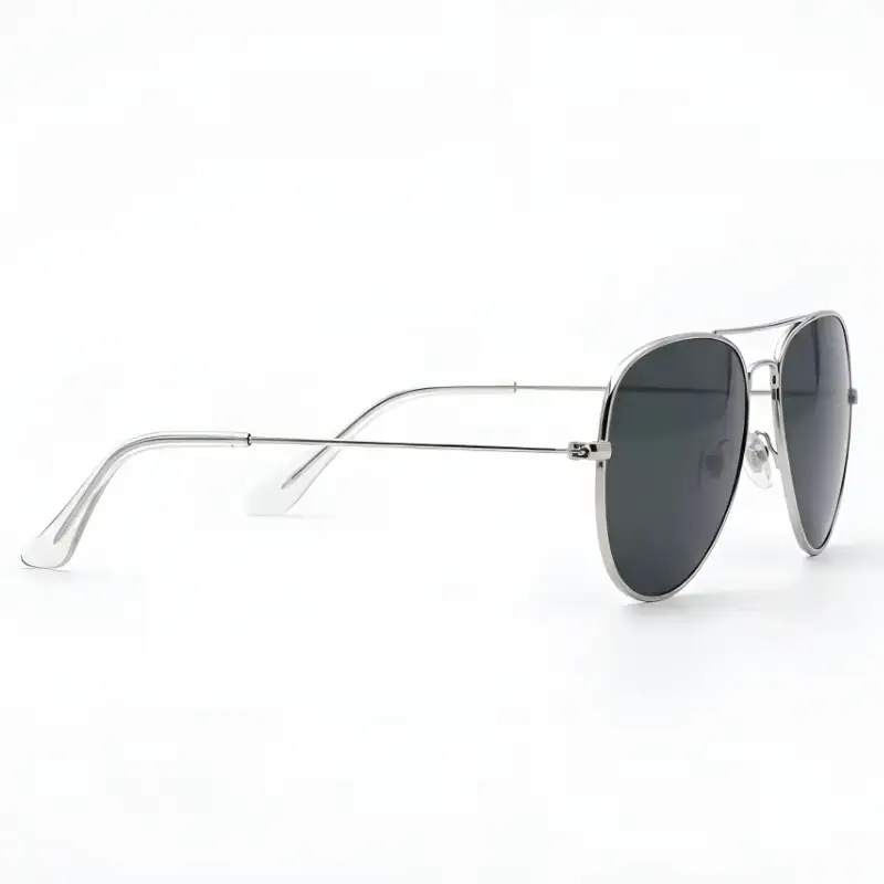 Unisex Gunmetal Aviator Sunglasses Blue Lenses | Nigah - View 2