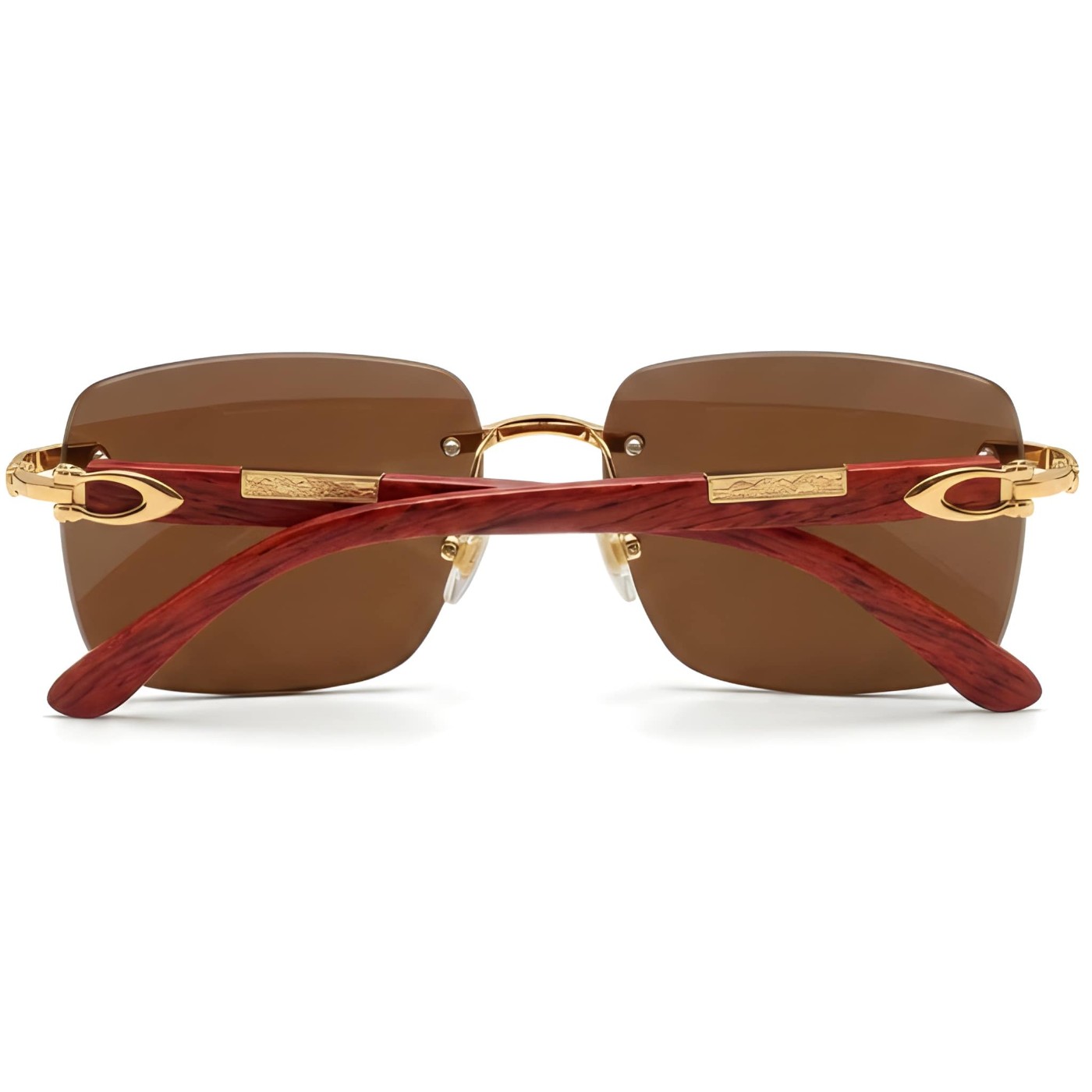 Retro Browline Sunglasses | Black Frame Green Lens | Nigah - View 3