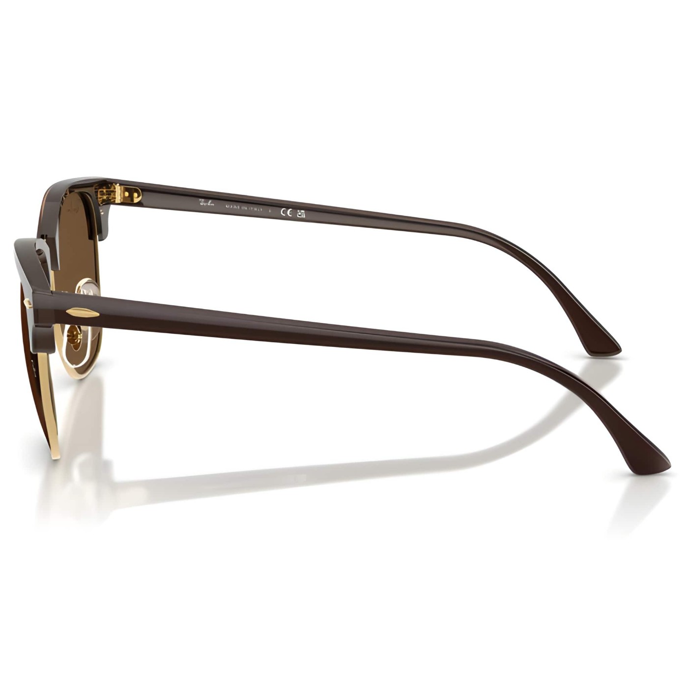 Retro Browline Sunglasses Black Frame with Green Lens - View 2
