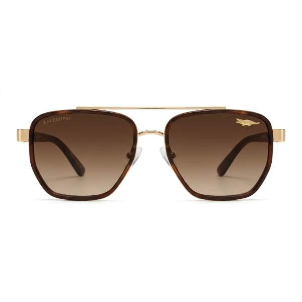 Kaleiheipai Tortoise Aviator Sunglasses | Brown & Gold