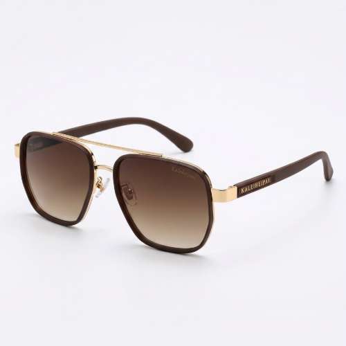 Kaleiheipai Tortoise Aviator Sunglasses | Brown & Gold - View 2