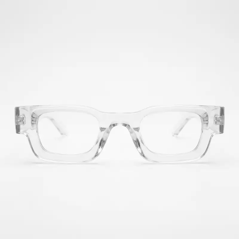 Clear Chunky Rectangular Glasses Frame for Men and Women