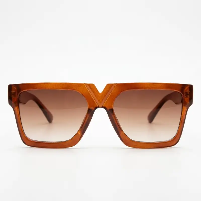 Brown Oversized Square Sunglasses for Men and Women