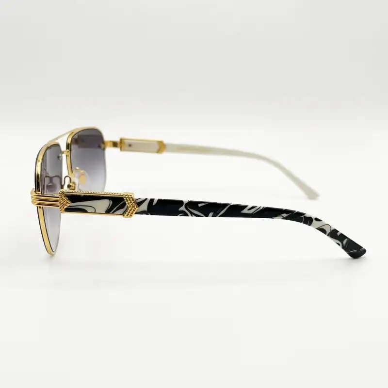 Rimless Gold Square Sunglasses with Gradient Lenses | Nigah - View 4