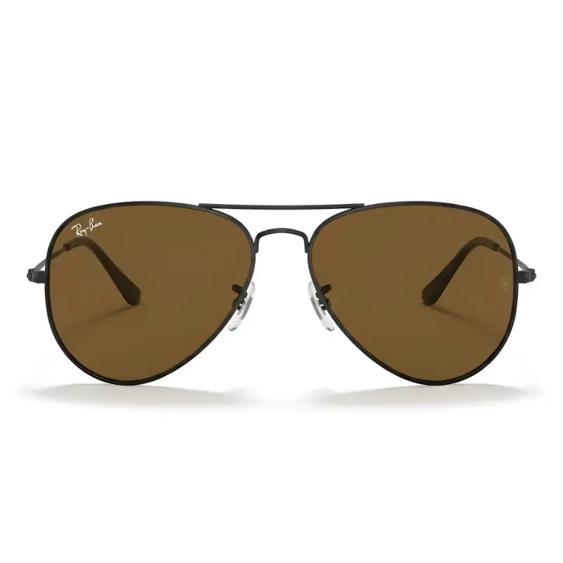 Unisex Black Aviator Sunglasses Brown Lenses | Nigah