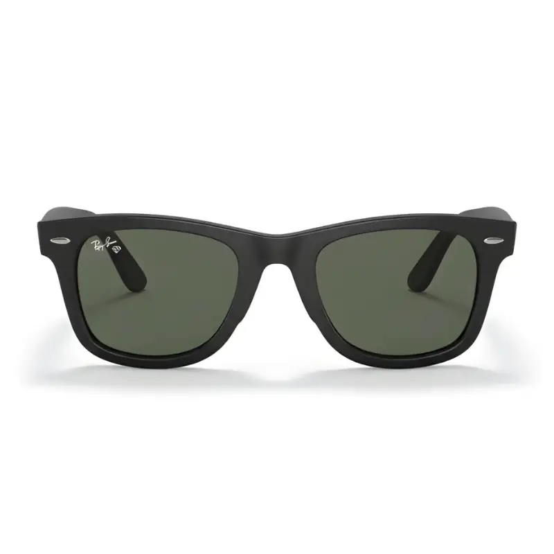 Unisex Matte Black Sunglasses Green Lenses | Nigah