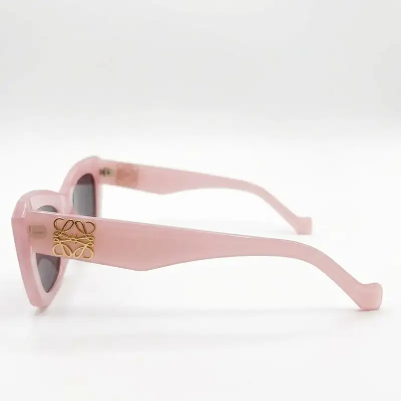Pink Cat Eye Sunglasses for Women with Gold Detail - View 4