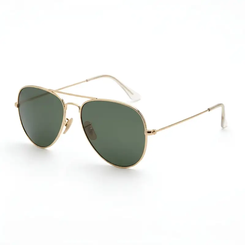 Unisex Gold Aviator Sunglasses Green Lenses | Nigah - View 2
