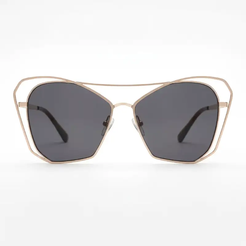 Rose Gold Oversized Sunglasses with Grey Lenses | Nigah