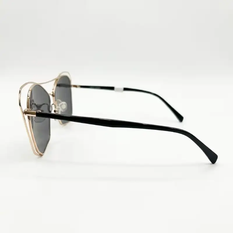 Rose Gold Oversized Sunglasses with Grey Lenses | Nigah - View 3