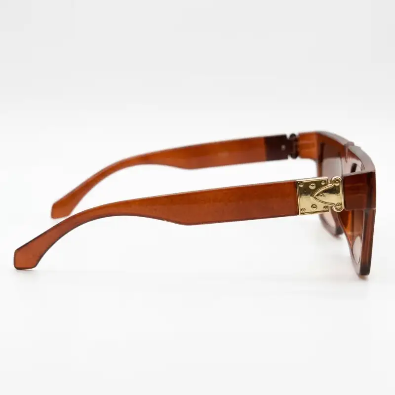 Brown Oversized Square Sunglasses for Men and Women - View 2