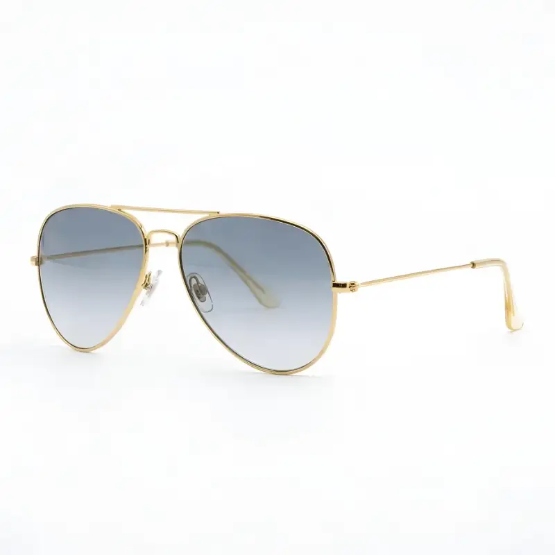 Unisex Gold Aviator Sunglasses Blue Gradient | Nigah - View 2