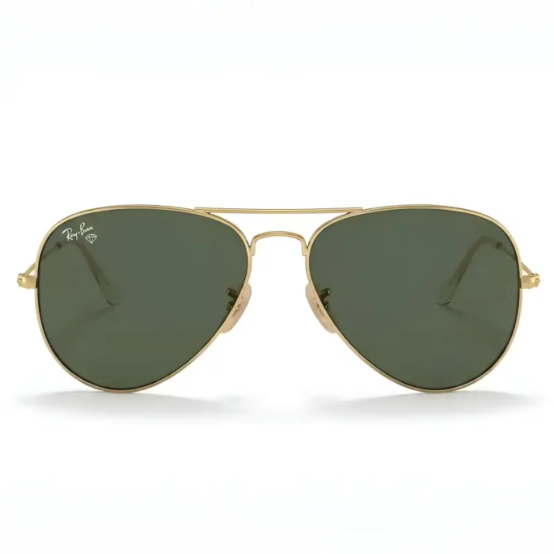 Unisex Gold Aviator Sunglasses Green Lenses | Nigah
