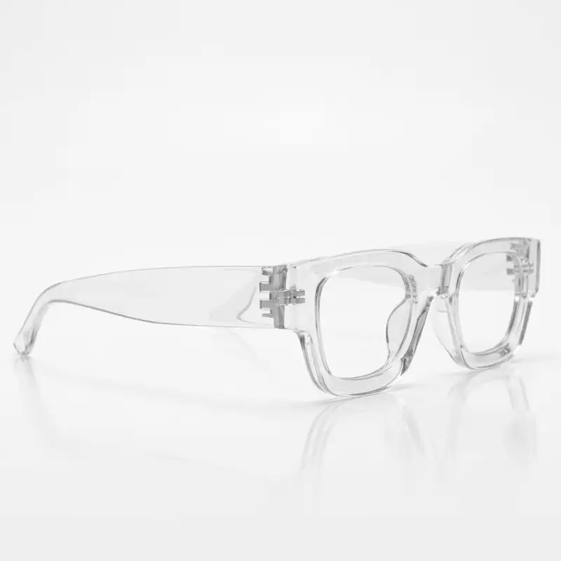 Clear Chunky Rectangular Glasses Frame for Men and Women - View 3