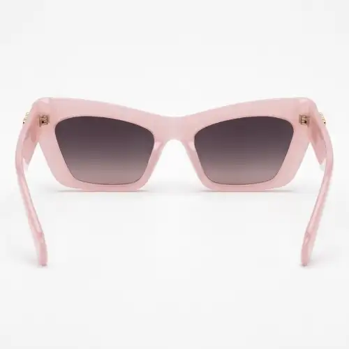 Pink Cat Eye Sunglasses for Women with Gold Detail - View 3