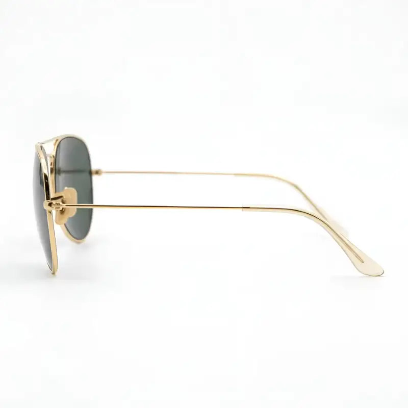 Unisex Gold Aviator Sunglasses Green Lenses | Nigah - View 2