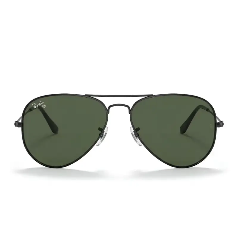 Unisex Black Aviator Sunglasses Green Lenses | Nigah