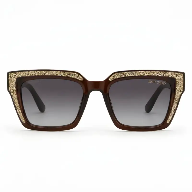 Women’s Glitter Square Sunglasses Brown Frame | Nigah