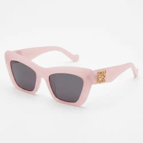 Pink Cat Eye Sunglasses for Women with Gold Detail - View 2