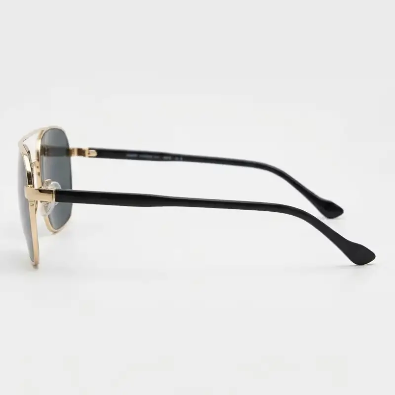 Gold Frame Geometric Sunglasses with Green Lenses | Nigah - View 2