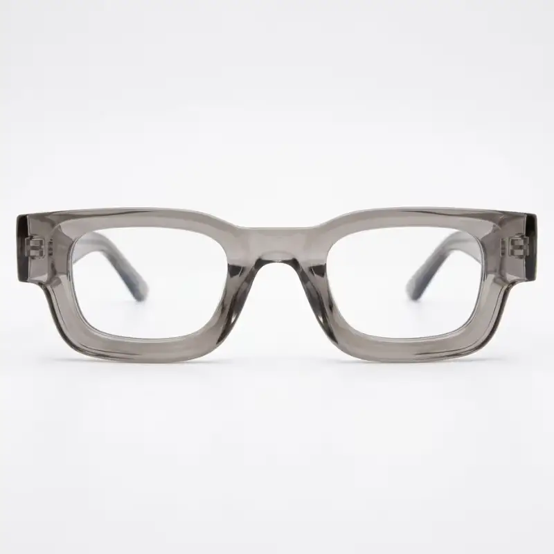 Grey Chunky Rectangular Glasses Frame for Men and Women